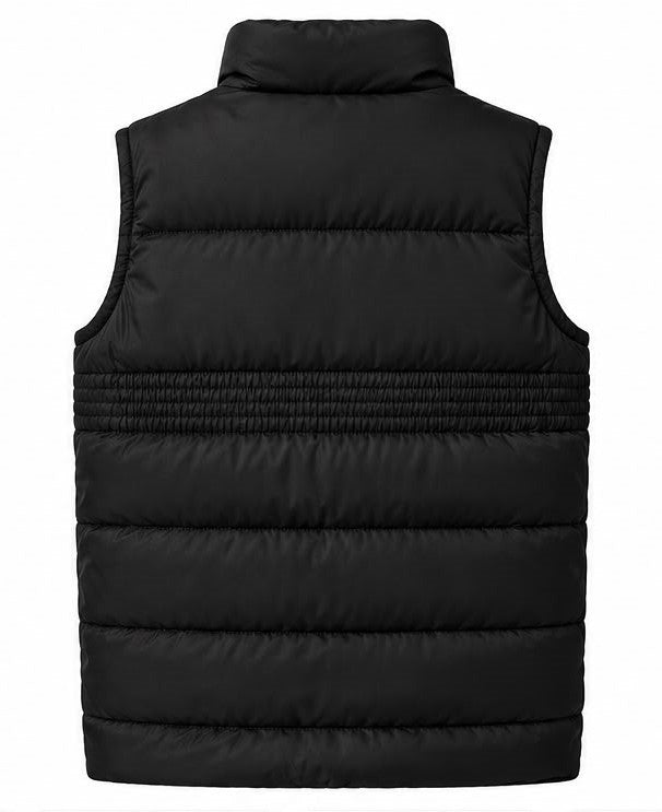 Men’s Winter Quilted Stand-Collar Puffer Vest - Black