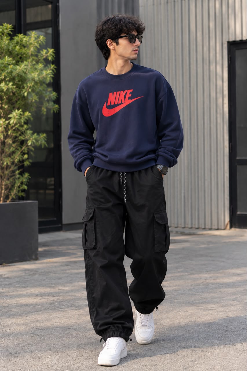 Men’s Winter Heavy Fleece Classic Logo Crewneck Sweatshirt